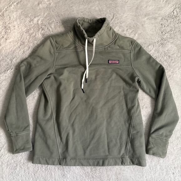 Vineyard Vines Tops - Vineyard Vines Shep Shirt Funnel Neck Women XS Green Pullover Sweatshirt Preppy